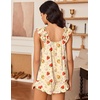 Ekouaer Pajama for Women Set 2 Piece Ruffle Pjs Soft Tank Top and Shorts(Bow Strawberries)