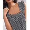 Ekouaer Pajama for Women Set 2 Piece Ruffle Pjs Soft Tank Top and Shorts(Gingham Black)