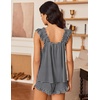 Ekouaer Pajama for Women Set 2 Piece Ruffle Pjs Soft Tank Top and Shorts(Gingham Black)