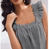 Ekouaer Pajama for Women Set 2 Piece Ruffle Pjs Soft Tank Top and Shorts(Grey)