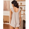 Ekouaer Pajama for Women Set 2 Piece Ruffle Pjs Soft Tank Top and Shorts(Light Coffee)
