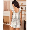 Ekouaer Pajama for Women Set 2 Piece Ruffle Pjs Soft Tank Top and Shorts(Rabbits and Flowers)