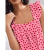Ekouaer Pajama for Women Set 2 Piece Ruffle Pjs Soft Tank Top and Shorts(Red Hearts)