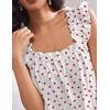 Ekouaer Pajama for Women Set 2 Piece Ruffle Pjs Soft Tank Top and Shorts(White Hearts)