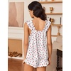 Ekouaer Pajama for Women Set 2 Piece Ruffle Pjs Soft Tank Top and Shorts(White Hearts)