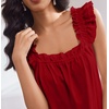 Ekouaer Pajama for Women Set 2 Piece Ruffle Pjs Soft Tank Top and Shorts(Wine Red)