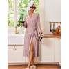 Ekouaer Robes for Women Long Knit Bathrobe Soft Lightweight Kimono Robes(1-pink)
