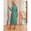 Ekouaer Robes for Women Long Knit Bathrobe Soft Lightweight Kimono Robes(Green)