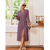 Ekouaer Robes for Women Long Knit Bathrobe Soft Lightweight Kimono Robes(Maroon)