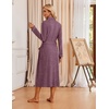 Ekouaer Robes for Women Long Knit Bathrobe Soft Lightweight Kimono Robes(Maroon)