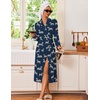 Ekouaer Robes for Women Long Knit Bathrobe Soft Lightweight Kimono Robes(Zebra Print)