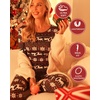 Ekouaer Thermal Underwear for Women Long Johns Sets Lightweight Base Layer(Black Deer)