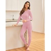 Ekouaer Thermal Underwear for Women Long Johns Sets Lightweight Base Layer(Black/Grey/Pink)