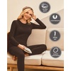 Ekouaer Thermal Underwear for Women Long Johns Sets Lightweight Base Layer(Dark Brown)