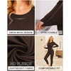 Ekouaer Thermal Underwear for Women Long Johns Sets Lightweight Base Layer(Dark Brown)