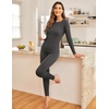 Ekouaer Thermal Underwear for Women Long Johns Sets Lightweight Base Layer(Grey)