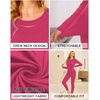 Ekouaer Thermal Underwear for Women Long Johns Sets Lightweight Base Layer(Hot Pink)
