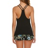 Ekouaer Womens Cami Pajama Set Sleeveless Racerback Tank Top Soft Sleepwear(Black Floral)