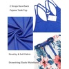 Ekouaer Womens Cami Pajama Set Sleeveless Racerback Tank Top Soft Sleepwear(Blue Floral)