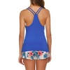Ekouaer Womens Cami Pajama Set Sleeveless Racerback Tank Top Soft Sleepwear(Blue Floral)