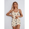 Ekouaer Womens Cami Pajama Set Sleeveless Racerback Tank Top Soft Sleepwear(Colorful Butterfly)