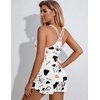 Ekouaer Womens Cami Pajama Set Sleeveless Racerback Tank Top Soft Sleepwear(Cow)