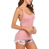 Ekouaer Womens Cami Pajama Set Sleeveless Racerback Tank Top Soft Sleepwear(Lilac Floral)