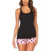 Ekouaer Womens Cami Pajama Set Sleeveless Racerback Tank Top Soft Sleepwear(Pink Heart)