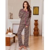 Ekouaer Womens Pajama Sets Long Sleeve Sleepwear Button Down Pjs Loungewear(Brown Leopard)