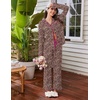 Ekouaer Womens Pajama Sets Long Sleeve Sleepwear Button Down Pjs Loungewear(Brown Leopard)