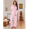 Ekouaer Womens Pajama Sets Long Sleeve Sleepwear Button Down Pjs Loungewear(Pink Cherry Blossom)