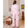 Ekouaer Womens Pajama Sets Long Sleeve Sleepwear Button Down Pjs Loungewear(Pink Cherry Blossom)