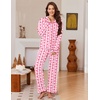 Ekouaer Womens Pajama Sets Long Sleeve Sleepwear Button Down Pjs Loungewear(Pink Heart Plaid)
