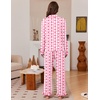 Ekouaer Womens Pajama Sets Long Sleeve Sleepwear Button Down Pjs Loungewear(Pink Heart Plaid)