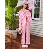 Ekouaer Womens Pajama Sets Long Sleeve Sleepwear Button Down Pjs Loungewear(Pink Heart Plaid)