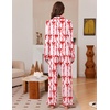 Ekouaer Womens Pajama Sets Long Sleeve Sleepwear Button Down Pjs Loungewear(Red Bow-knot Stripes)
