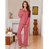 Ekouaer Womens Pajama Sets Long Sleeve Sleepwear Button Down Pjs Loungewear(Red Stripes)