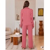Ekouaer Womens Pajama Sets Long Sleeve Sleepwear Button Down Pjs Loungewear(Red Stripes)