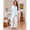 Ekouaer Womens Pajama Sets Long Sleeve Sleepwear Button Down Pjs Loungewear(White Rose Stripes)