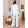 Ekouaer Womens Pajama Sets Long Sleeve Sleepwear Button Down Pjs Loungewear(White Rose Stripes)