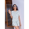 Ekouaer Womens Pajama Sets Sexy Lounge Sets Side Split Short Pj Sets(Blue Leaves)