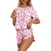 Ekouaer Womens Pajama Sets Sexy Lounge Sets Side Split Short Pj Sets(Bow-tie Boots)