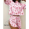 Ekouaer Womens Pajama Sets Sexy Lounge Sets Side Split Short Pj Sets(Bow-tie Boots)