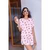 Ekouaer Womens Pajama Sets Sexy Lounge Sets Side Split Short Pj Sets(Floral and Bow)