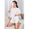 Ekouaer Womens Pajama Sets Sexy Lounge Sets Side Split Short Pj Sets(Little Cherry)