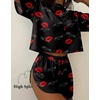 Ekouaer Womens Pajama Sets Sexy Lounge Sets Side Split Short Pj Sets(Love You Lips)