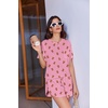 Ekouaer Womens Pajama Sets Sexy Lounge Sets Side Split Short Pj Sets(Pink Teddy Bear)