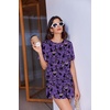 Ekouaer Womens Pajama Sets Sexy Lounge Sets Side Split Short Pj Sets(Purple Spooky Castle)