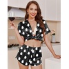Ekouaer Womens Satin Pajama Set Silk Pj Short Sets 2 Piece Loungewear S-5XL(Halloween Ghost Print)