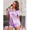 Ekouaer Womens Satin Pajama Set Silk Pj Short Sets 2 Piece Loungewear S-5XL(White)